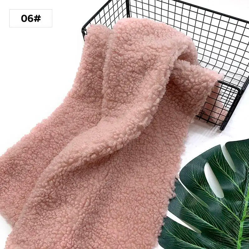 New Teddy Velvet Curled Plush 45x50cm Home Lamb Plush Fabric Soft Artificial Fur Polyester Fiber Mink Fabric DIY Plush Doll Pi-Mart