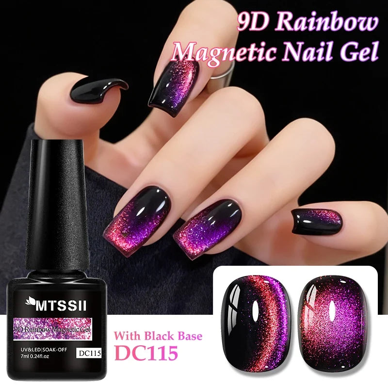 9D Rainbow Cat Magnetic Gel Nail Polish Chameleon Galaxy Effect Magnetic Semi Permanent Soak Off UV Gel Varnish Nail Supplies Tri Light Beauty