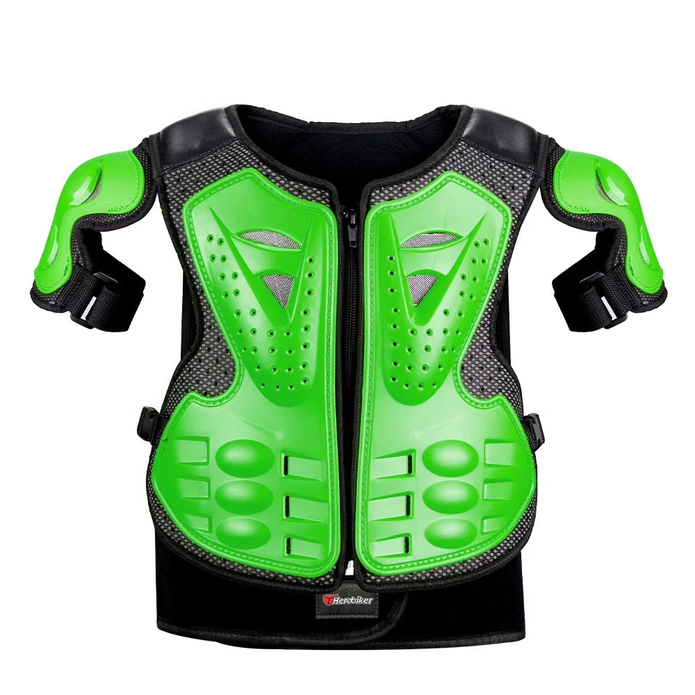 Kid's Motorcycle Armor Vest Protection Motocross Body Armor Jacket Protective Armors Riding Kneepads Moto Full Armor Children LadyShow.Store