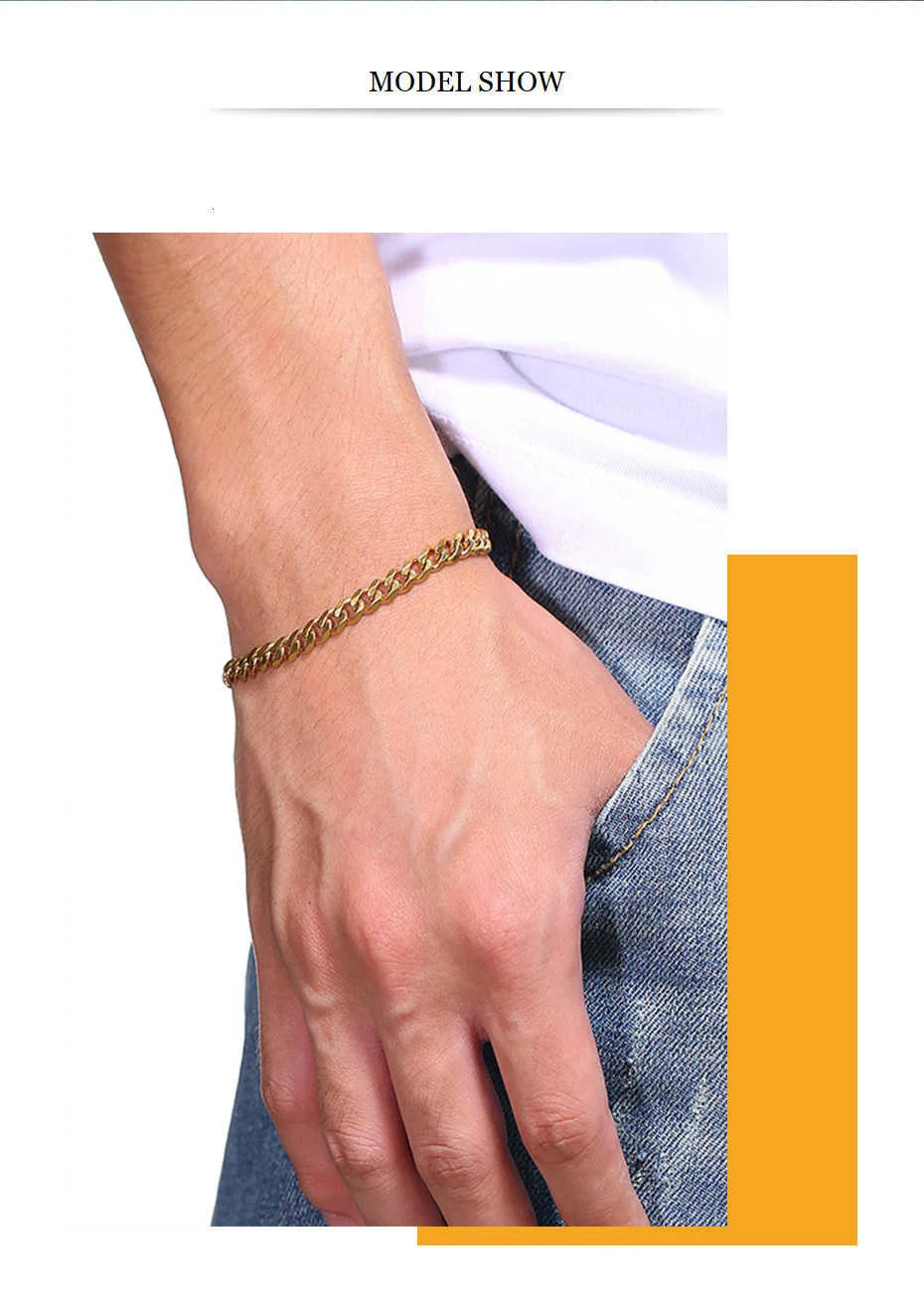 Vnox Mens Simple 3-11mm Stainless Steel Curb Cuban Link Chain Bracelets for Women Unisex Wrist Jewelry Gifts Pi-Mart