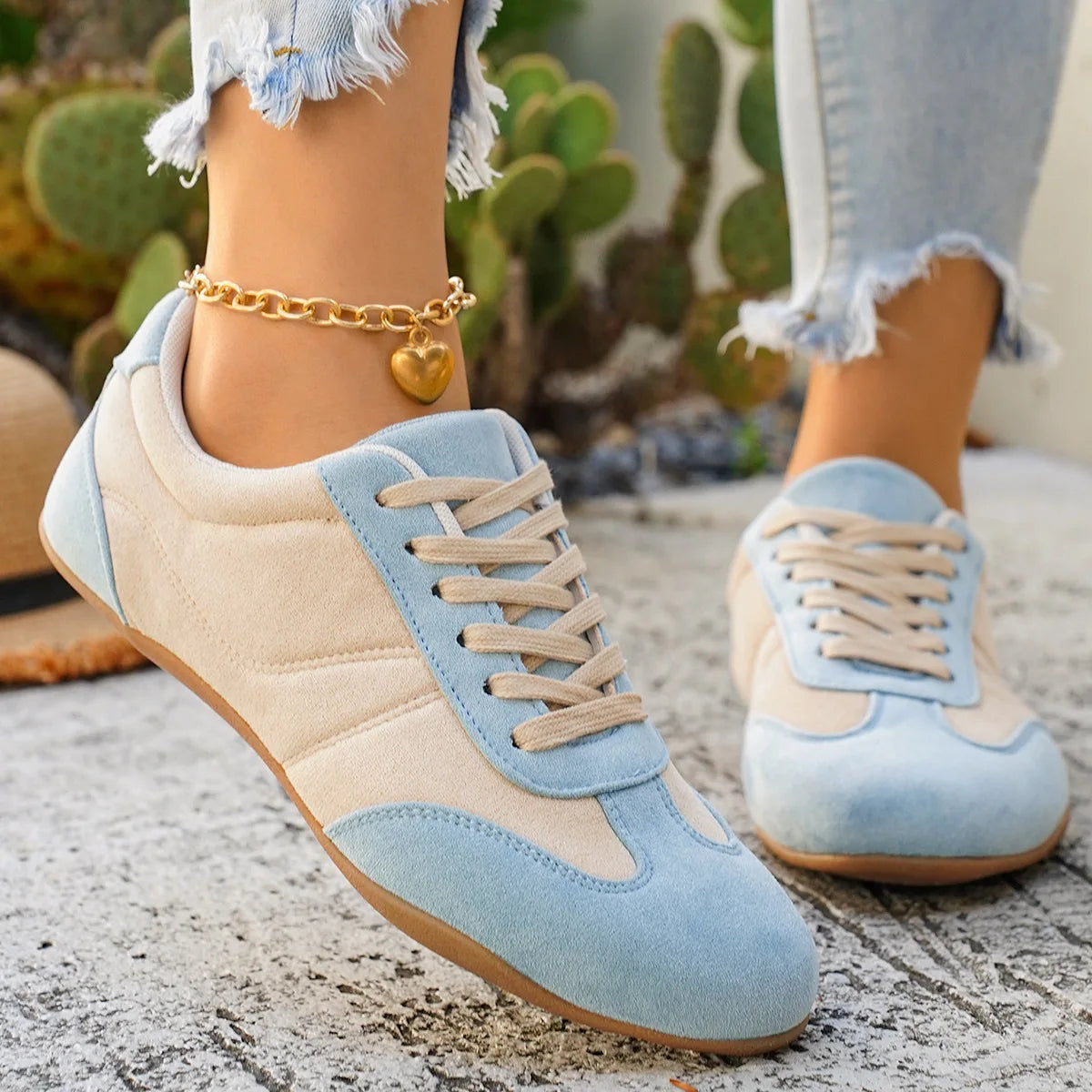Women's Casual Flat-soled Non-slip Wear-resistant Sport Shoes Spring Autumn Round-toe Soft and Comfortable Women Single Shoes Pi-Mart