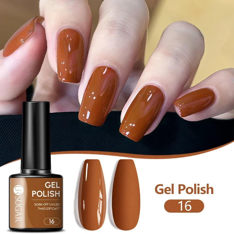 UR SUGAR 7ML Nail Gel Fresh Macaron 107 Colors All For Manicure Semi Permanent Soak Off LED UV Long-Lasting Nail Art Varnish Tri Light Beauty