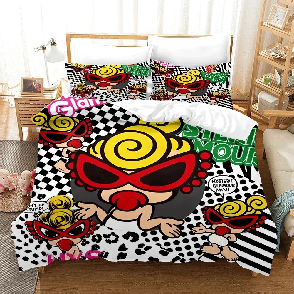 3D Hysteric-Mini Duvet Cover with Pillow Cover Bedding Set Single Double Twin Full Queen King Size Bed Set for Bedroom Decor Pi-Mart