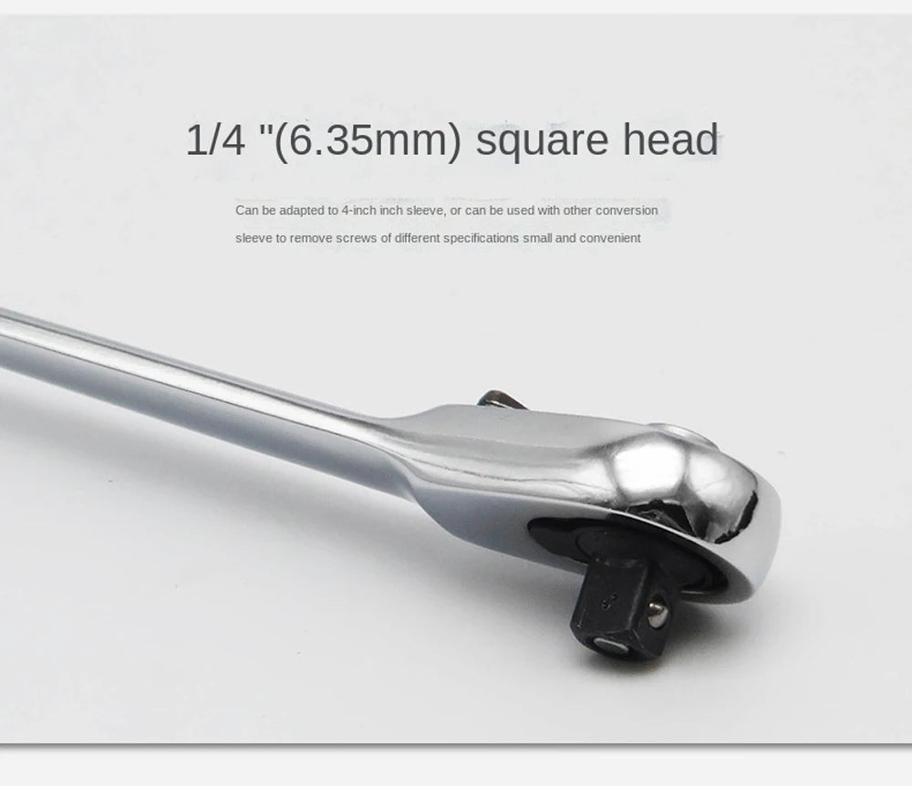 Mini Double Headed Ratchet Wrench 1/4 Inch Drive Socket Screwdriver Bit Driver Quick Release Ratchet Wrench Hand Tools Pi-Mart