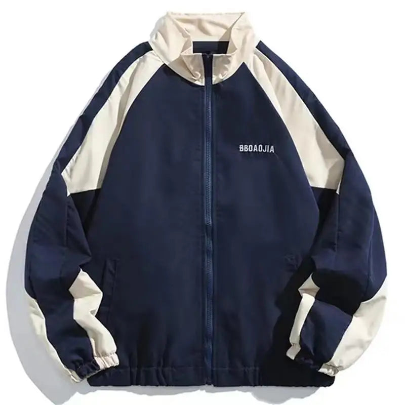 Hip Hop Varsity Jacket Men High Street Patchwork Color Black Windbreaker Coats Women Spring Autumn Thin Fashion College Jackets Pi-Mart