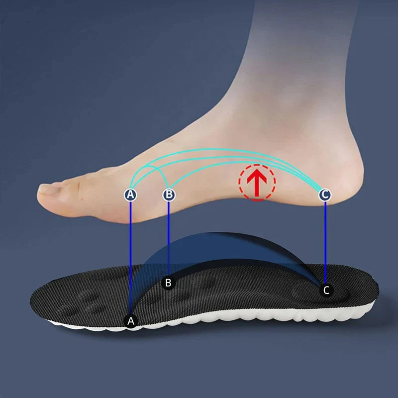 Latex Sport Insoles High Elasticity Soft Shoe Pads Arch Support Orthotic Insoles Breathable Deodorant Shock Absorption Cushion LadyShow.Store