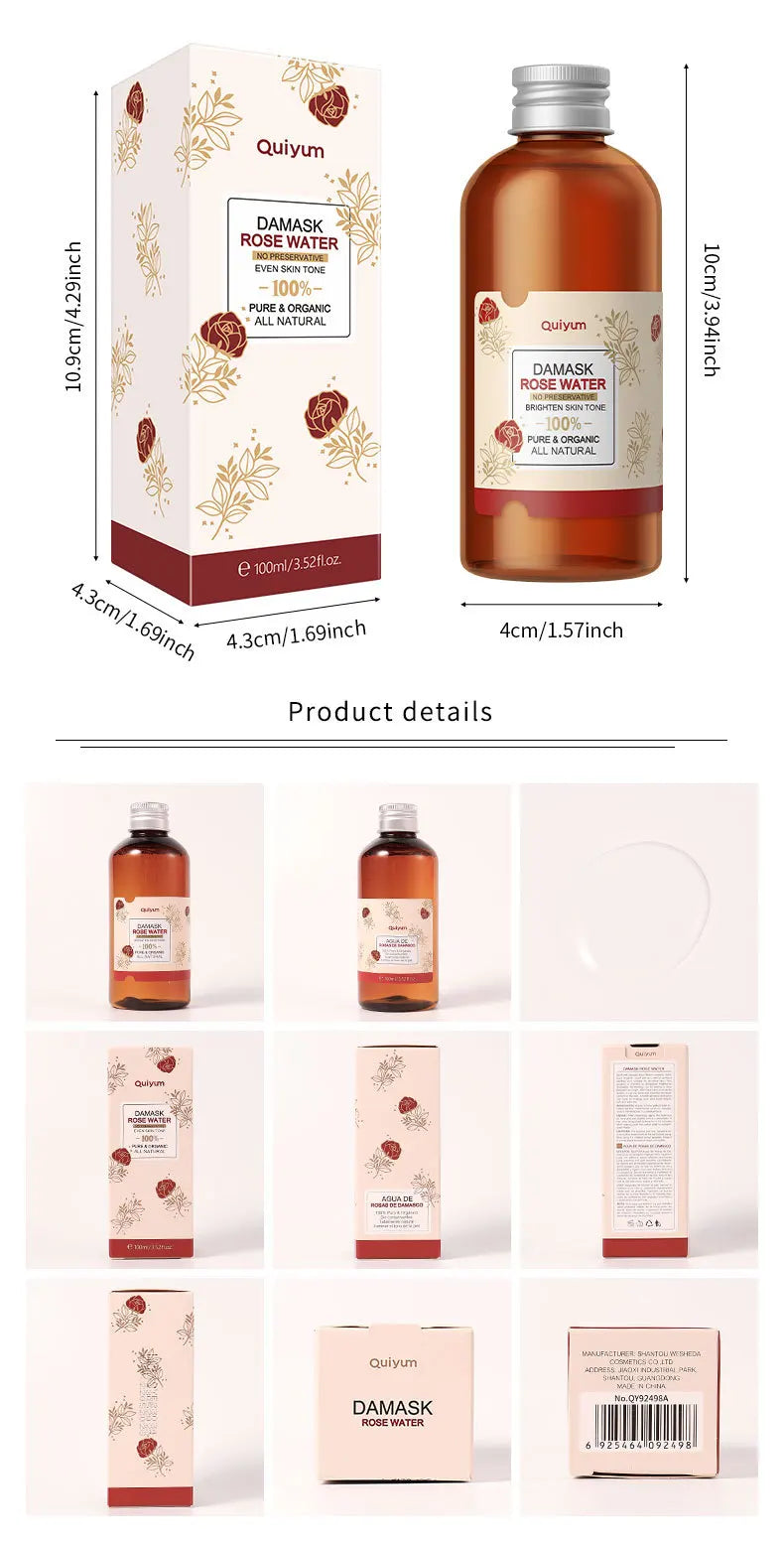 Face Care Rose Water Nourishing Skin Improve Dullness Anti Aging Facial Toner Damask Korean Skincare Products 100ml Pi-Mart