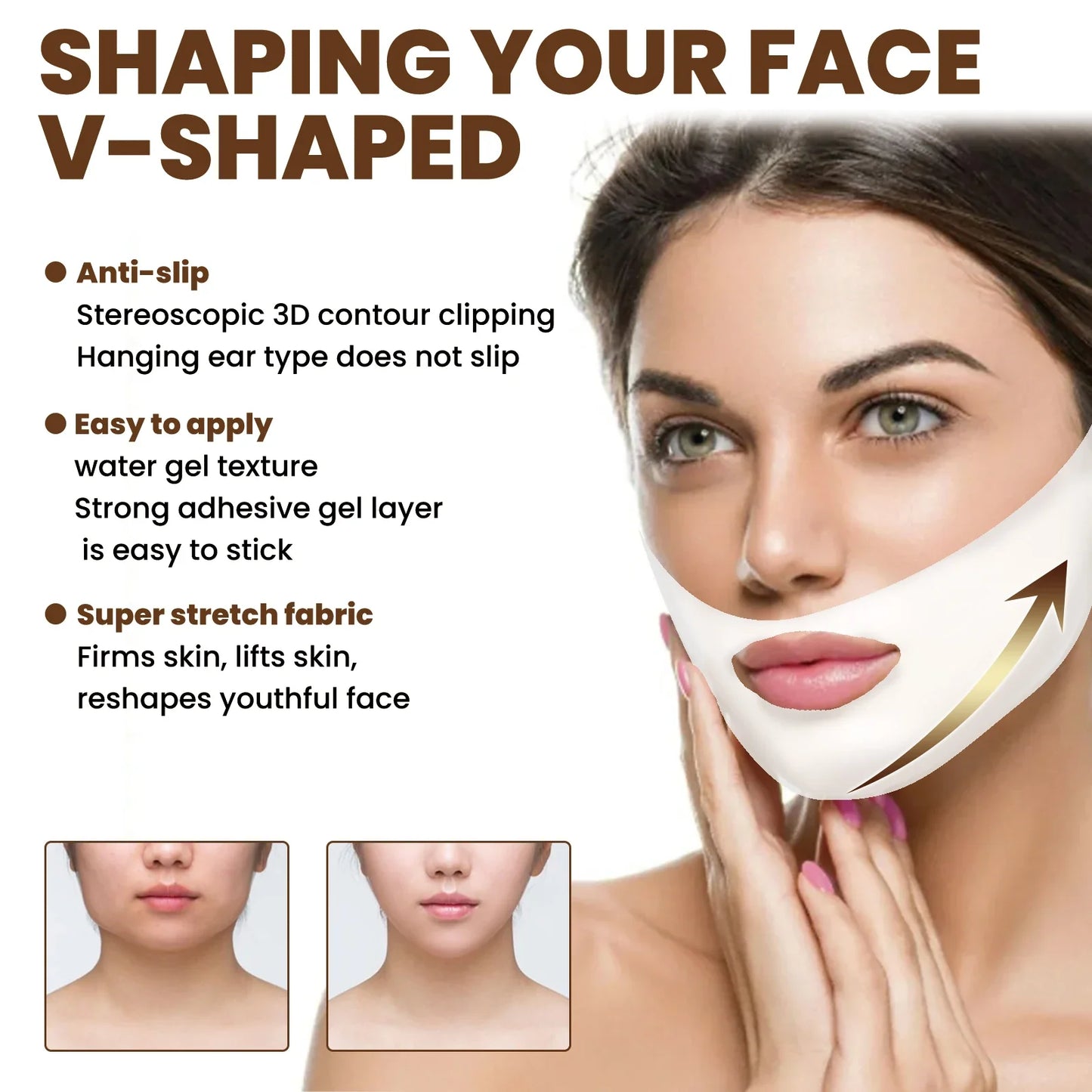 V-Shape Firming Face-lift Slimming Mask Removal Masseter Muscle Double Chin Face Fat Burning Anti-aging Beauty Products New Tri Light Beauty