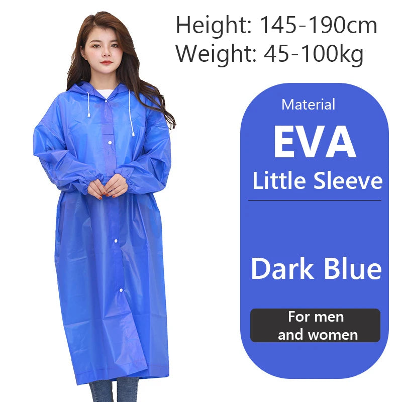 Raincoat Women Men Impermeable Thickened Waterproof Raincoat Tourism Outdoor Hiking Rain Poncho Raincoat Hooded Rain Coat Pi-Mart