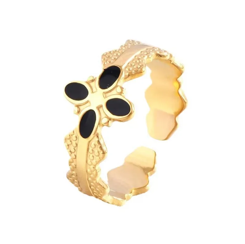 High End Waterproof Hollow Stainless Steel Finger Ring Trendy for Women Personalize Jewelry Wholesale Pi-Mart