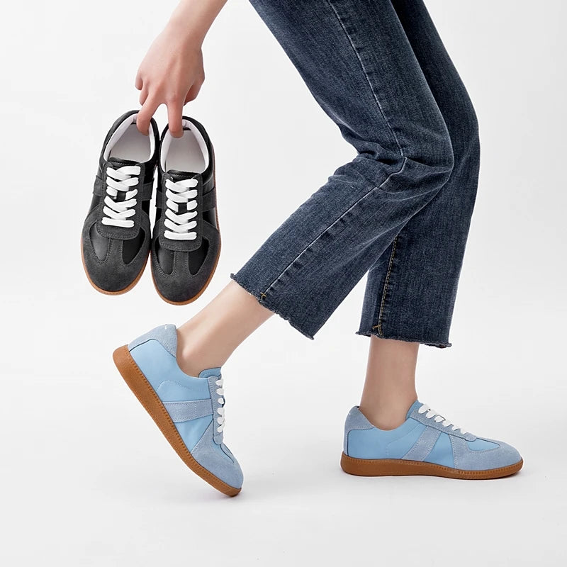 AIYUQI Women's Sneakers 2026 New Genuine Leather Ladies Moral Training Shoes Casual Spring Flat Shoes Women Pi-Mart