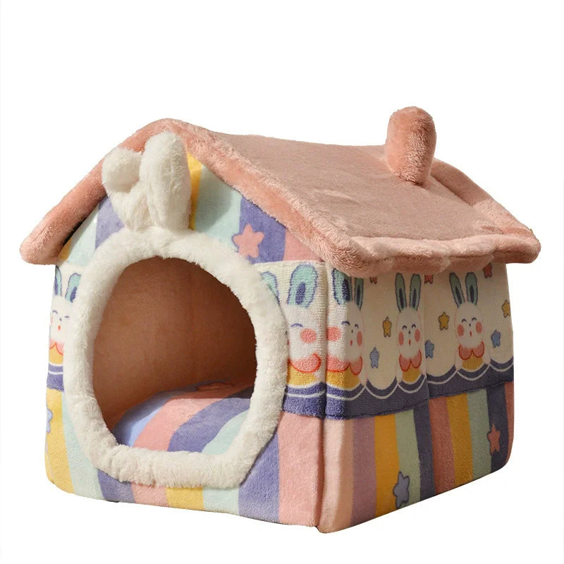 Foldable Dog House Kennel Bed Mat For Small Medium Dogs Cats Winter Warm Cat Bed Nest Pet Products Basket Pets Puppy Cave Sofa Pi-Mart