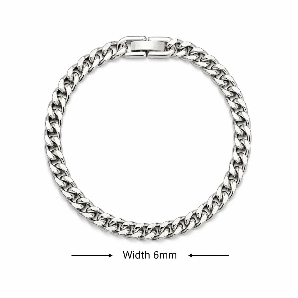 New Trendy Cuban Chain Men Bracelet Classic Stainless Steel 3/5/7/9mm Width Chain Bracelet For Men Women Jewelry Gift Pi-Mart