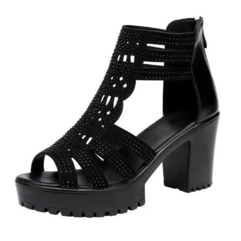 New Women's Fish Mouth Shoes Wedges Hollow Out  Anti slip Sandals Ladies Casual Low Heel Sandals Fashion open toe Mujer Footwear LadyShow.Store