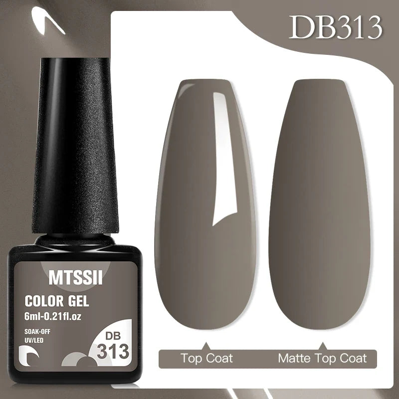 Mtssii 6ML Chocolate Color Gel Nail Polish Brown Semi Permanent UV Gel Autumn Winter Popular Soak Off Nail Art Gel Varnishes Tri Light Beauty