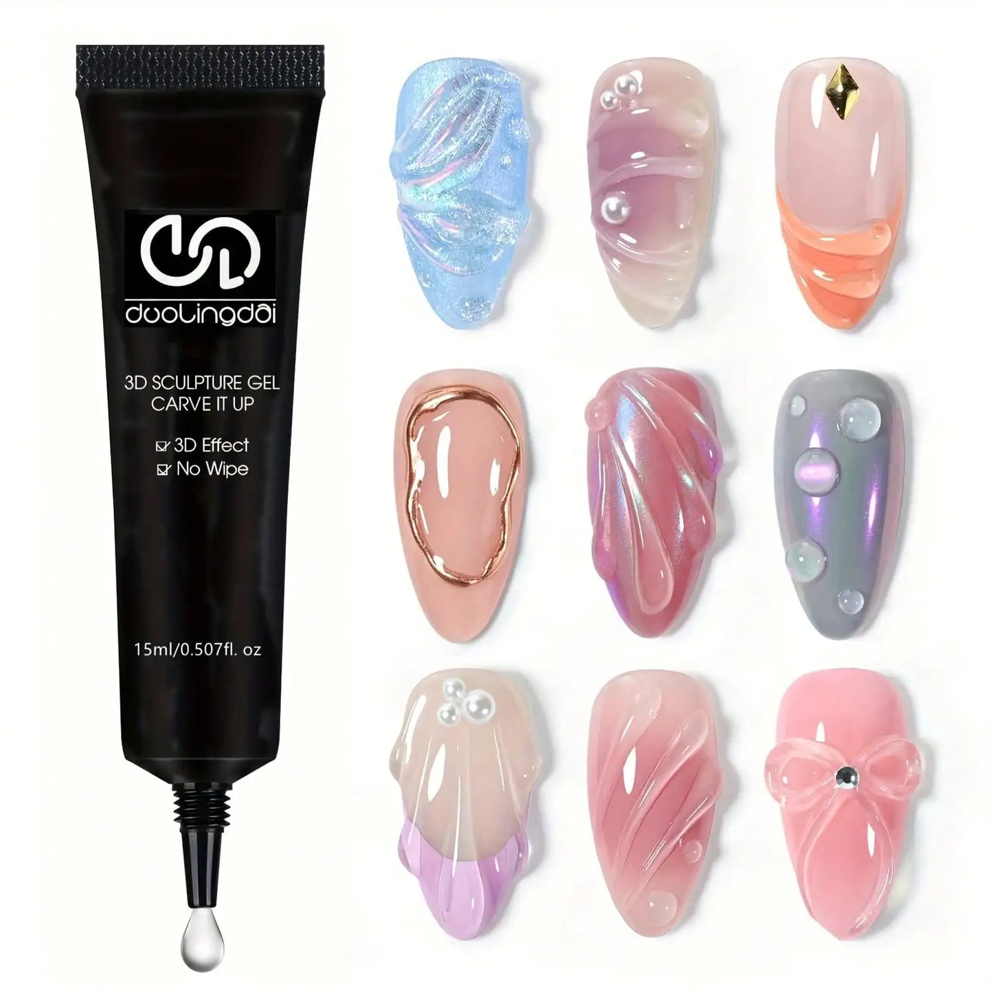 3D Gel - Nail Art Modeling Gel, Suitable for Nail Design Autumn And Winter DIY Nail Art for Painting, Molding, Sculpting Tri Light Beauty