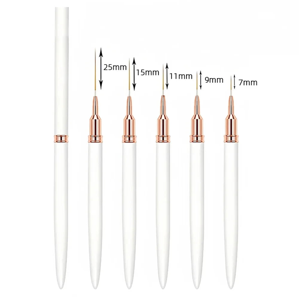 Nail Brush Pen 5pcs/set Nail Art Liner Brushes Set Elongated Striping Drawing Professional Tri Light Beauty
