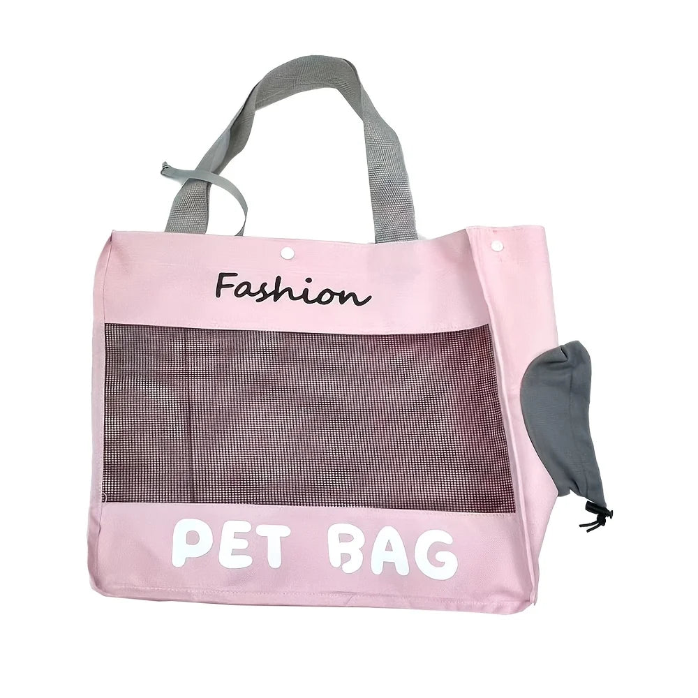 Fashion Portable Pet Tote Bag Breathable Mesh Cat Dog Shoulder Bag Outdoor Travel Handbag Small Puppy Kitten Transport Bag Pi-Mart