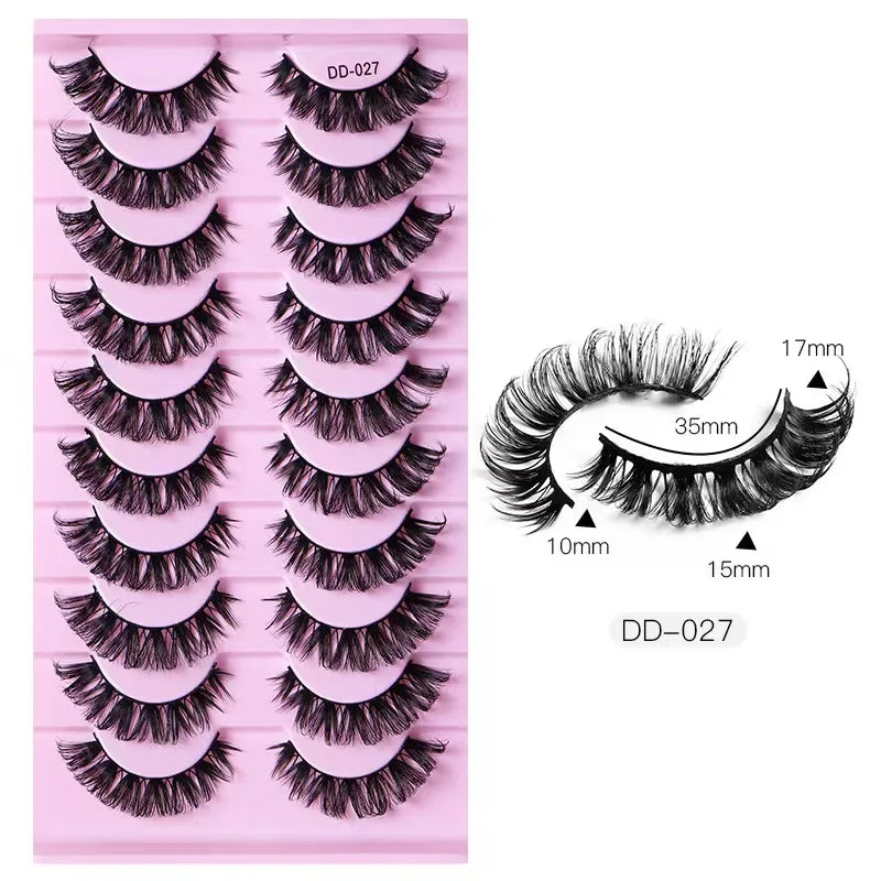 Fashion Russian Strip Lashes 2/5/10 Pairs 3D Mink Lashes Natural Eyelashes Dramatic False Eyelashes Wholesale Eyelash Extension Pi-Mart