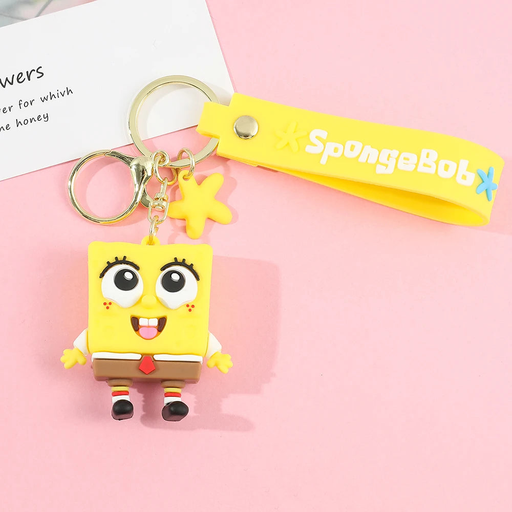 Anime Spongebob Squarepants Keychain Patrick Star Krabs Gary Sandy Kawaii Toys keychain Christmas gift bag Birthday Gift For Kid Pi-Mart