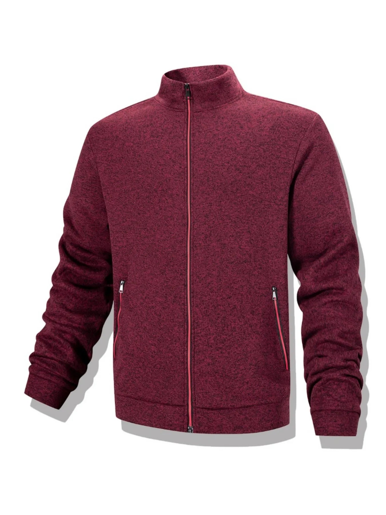 Men's Casual Sweatshirt Jackets Full Zip Up Cardigan Stand Collar Jacket Autumn Winter Male Outdoor Windproof Warm Coat LadyShow.Store