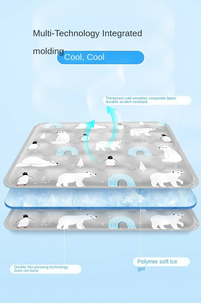 Large Pet Cooling Mat for Summer Heat Relief Reusable Breathable Gel Freeze Panel for Dogs Cats Indoor Outdoor Crate Bed Pi-Mart