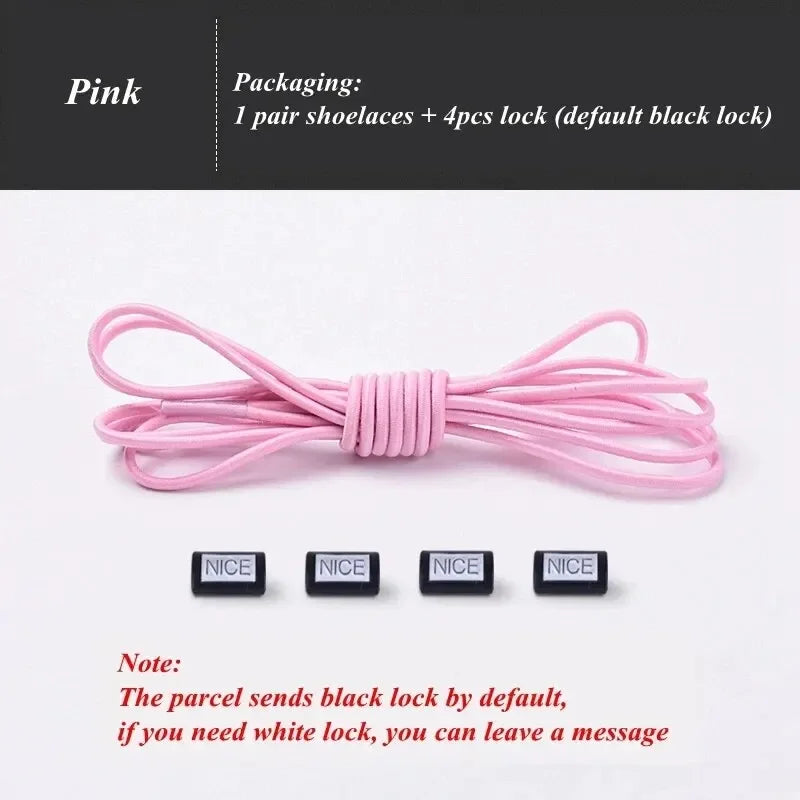Fashion No Tie Shoelaces Elastic Laces Sneakers Flat Shoe Laces Without Ties Kids Adult Quick Shoelace One Size Fits All Shoes Pi-Mart