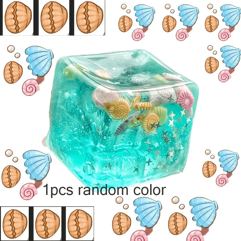 Taba Squishy Stress Balls Cube - Ocean Sensory Fidget Toy Slow Rise Squishy Toys for Kids and Adults Squeeze Relax Gift Pi-Mart