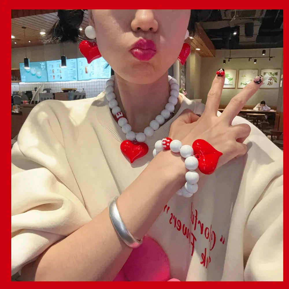 Fashionable Summer Pendant Necklace Simple And Elegant Bracelet Sweet Necklace New Heart-Shaped Jewelry Accessory Pi-Mart
