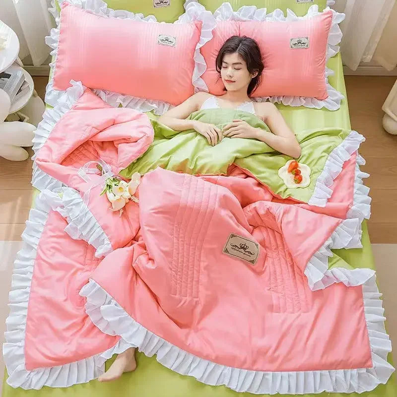 Summer Quilted Blanket Comforter Duvet Cover for Single Double Bed Air Condition Quilt Student Car Kids Adult Bed Cover Bedding Pi-Mart