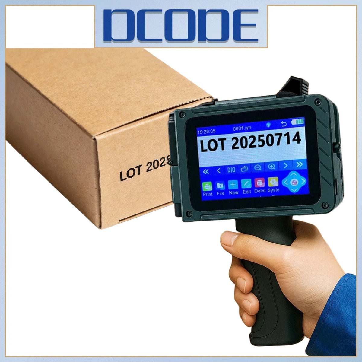 DCODE DC15 12.7mm Portable Handheld Inkjet Printer Lightweight Coding Machine Logo QR Barcode Text Image Date Handheld Printer Pi-Mart