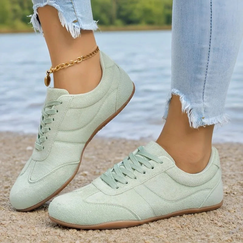 Women's Casual Flat-soled Non-slip Wear-resistant Sport Shoes Spring Autumn Round-toe Soft and Comfortable Women Single Shoes Pi-Mart
