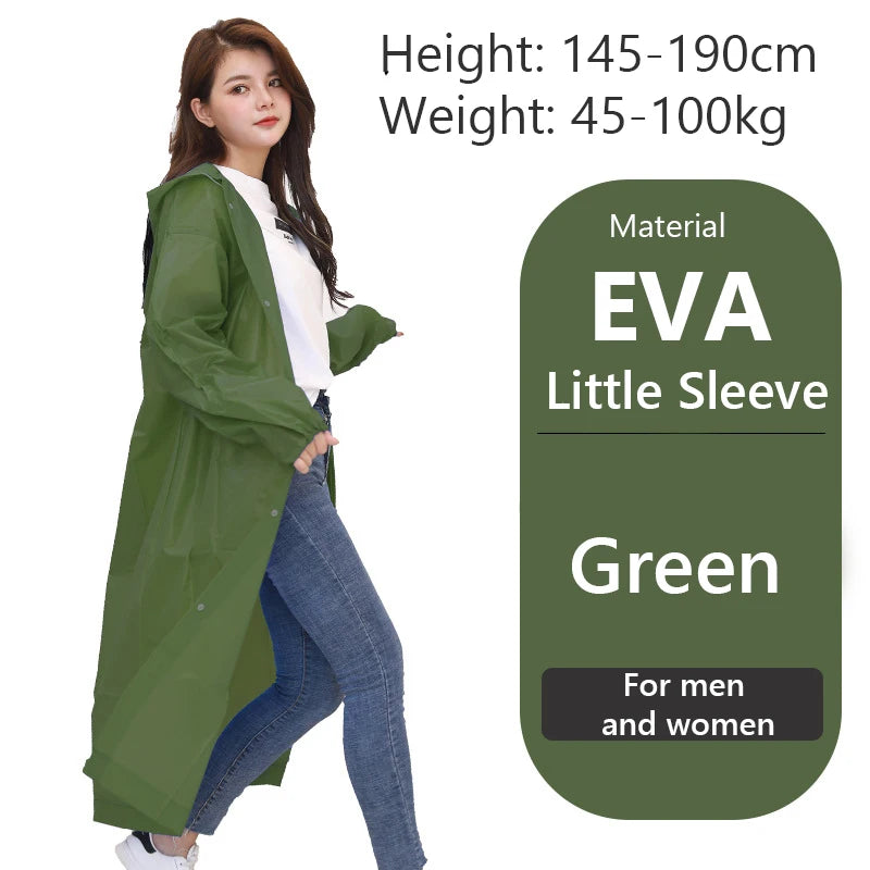 Raincoat Women Men Impermeable Thickened Waterproof Raincoat Tourism Outdoor Hiking Rain Poncho Raincoat Hooded Rain Coat Pi-Mart