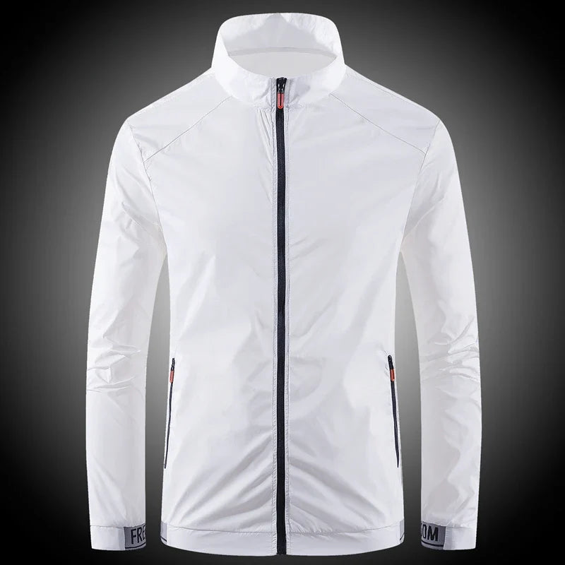 Men's sun protection clothes for summer ultra-thin breathable ice silk trendy fashion UV resistant air conditioning jacket jacke LadyShow.Store