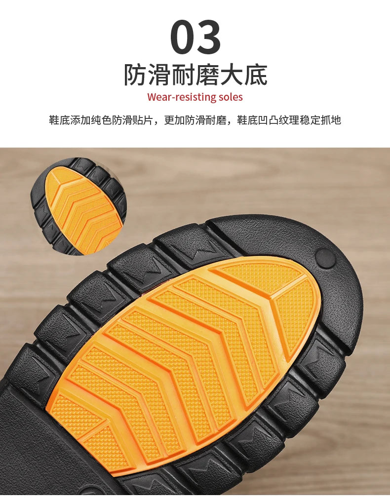Chef shoes four season new anti slip oil resistant plus size business casual men's work leather shoes fashion comfort soft soled Pi-Mart