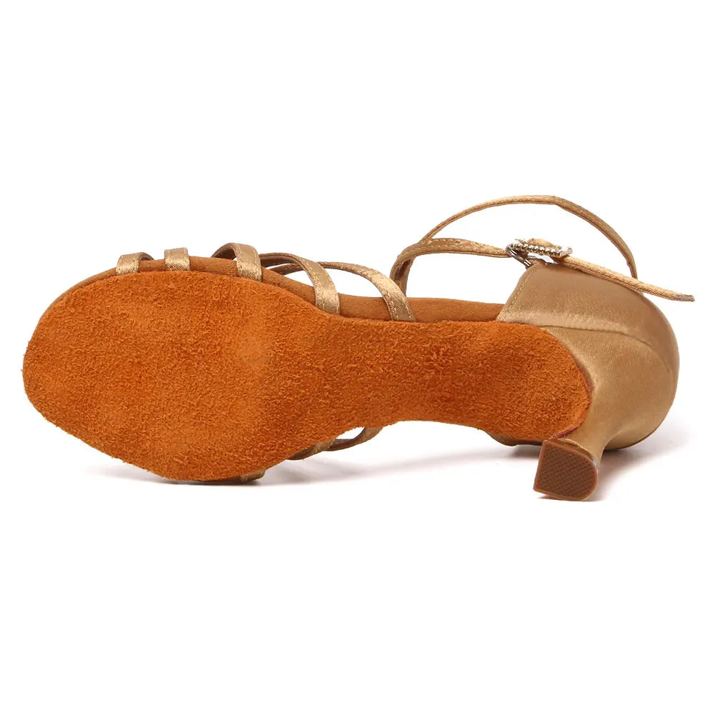 Latin Dance Shoes Women Suede Soles Tango Indood Dancing Shoes Cuban Heels Party High Heel Ballroom Dance Shoes Wholesale LadyShow.Store