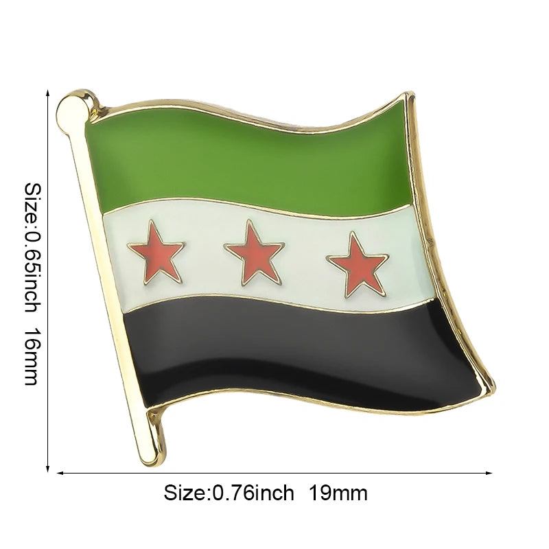 Syria Flag Badge Brooch Natinal Lapel Pins Flag Lapel Pins Country Flag Badge Pi-Mart