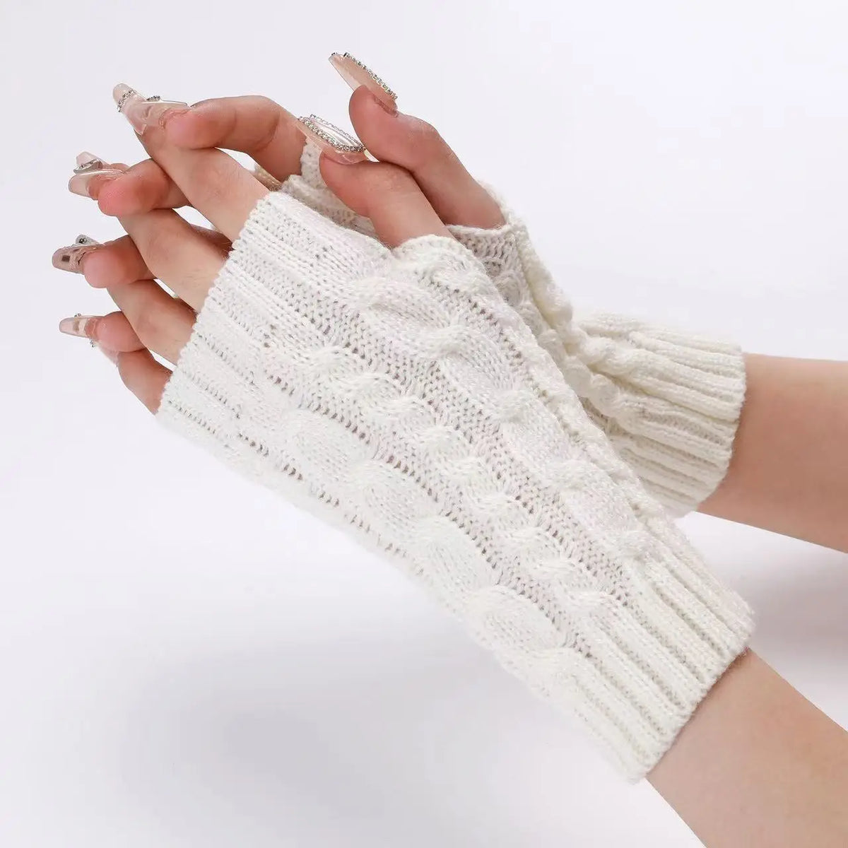 NEW Women Hand Warmer Winter Gloves Fashion Knitting Faux Wool Mitten Warm Fingerless Glove Gants Femme women gloves Pi-Mart