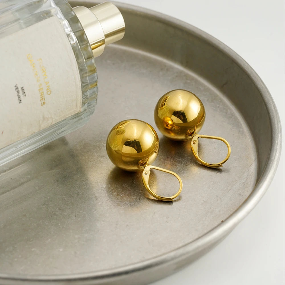 ENFASHION Aretes De Mujer Grossy Hollow Steel Ball Earrings For Women's Stainless steel 18K Plated Gold Fashion Jewelry E251838 Pi-Mart