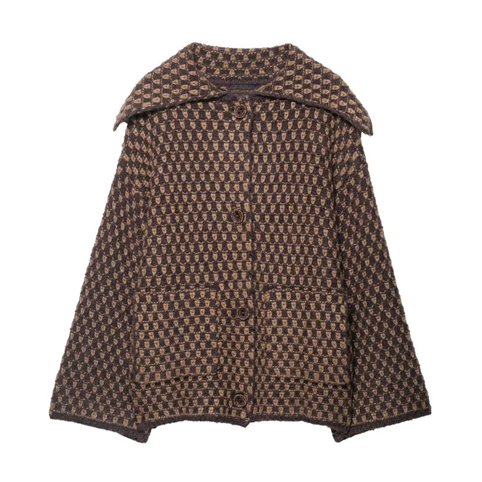 HH 2026 Spring Jacket For Women Loose Casual Knitted Cardigans Lapel Single Breasted Long Sleeve Sweater Coat High Street Tops LadyShow.Store