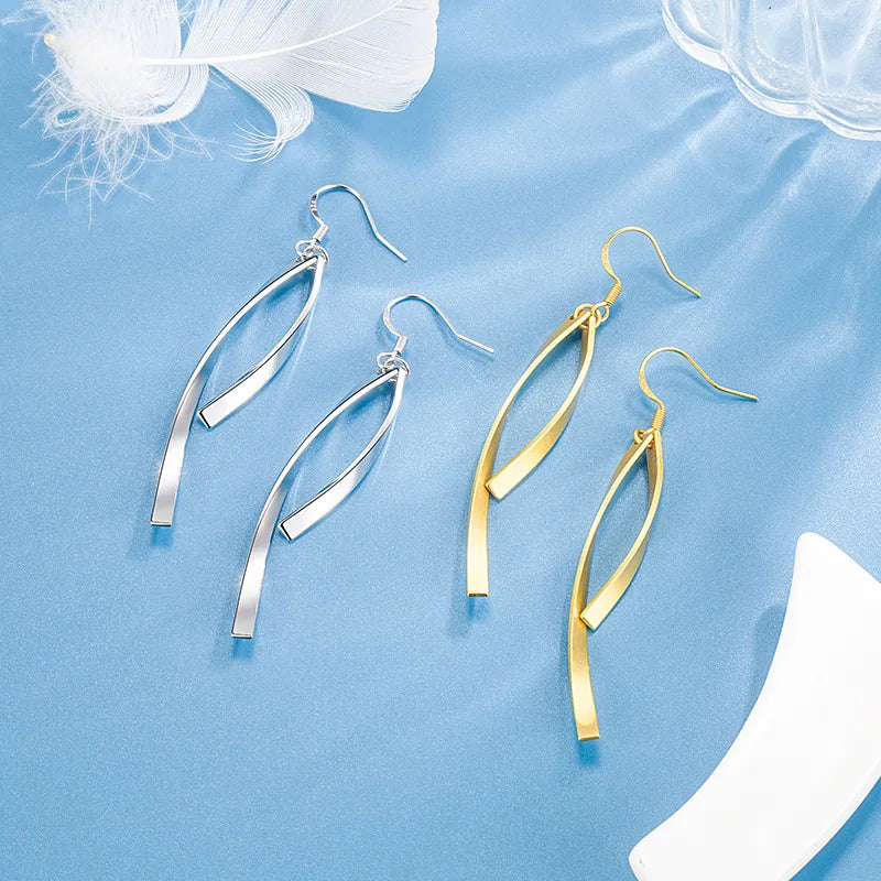 925 Sterling Silver Earrings New Women Elegant Temperament Sterling Anniversary Gift Fashion Jewelry Accessories Geometric Ears Pi-Mart