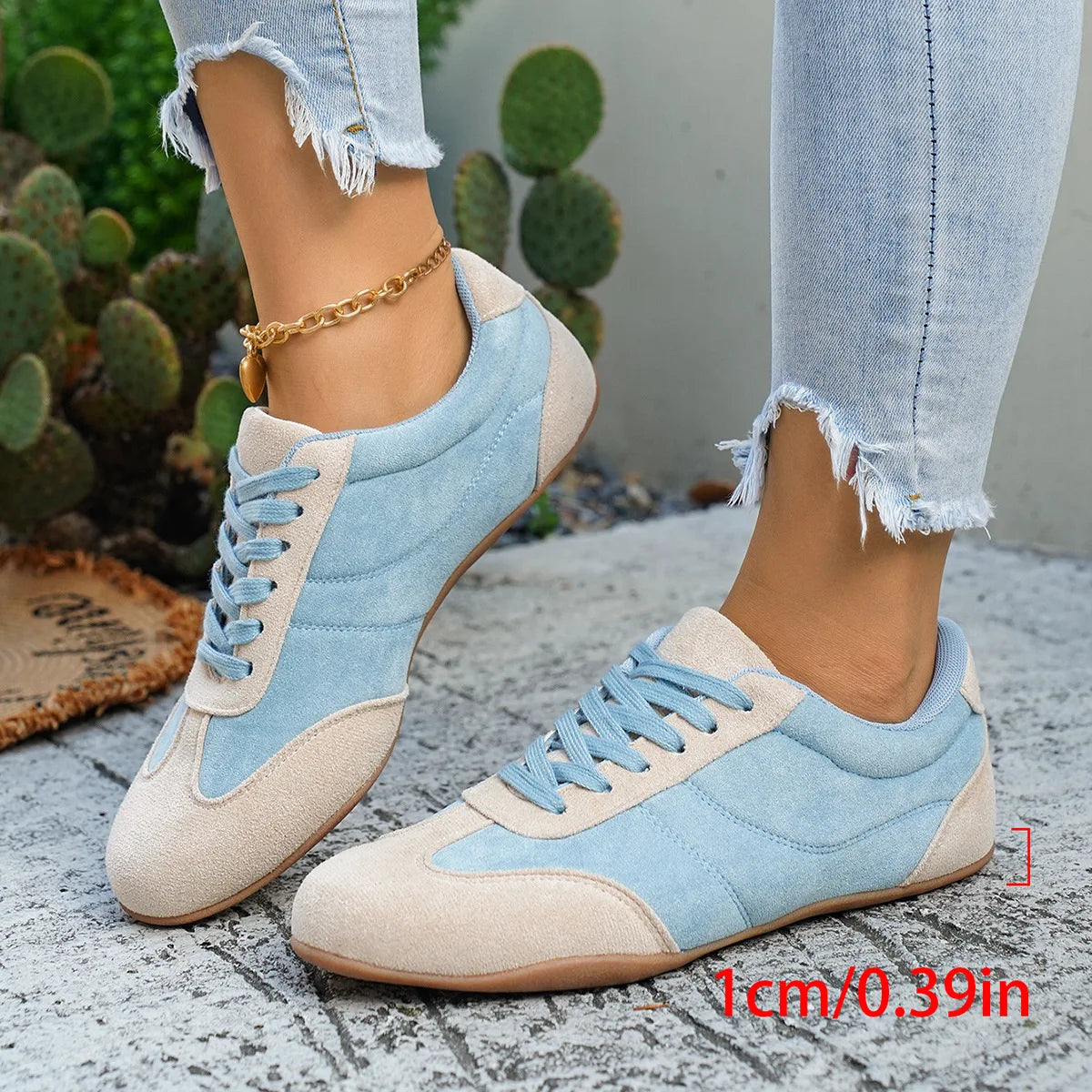 Women's Casual Flat-soled Non-slip Wear-resistant Sport Shoes Spring Autumn Round-toe Soft and Comfortable Women Single Shoes Pi-Mart