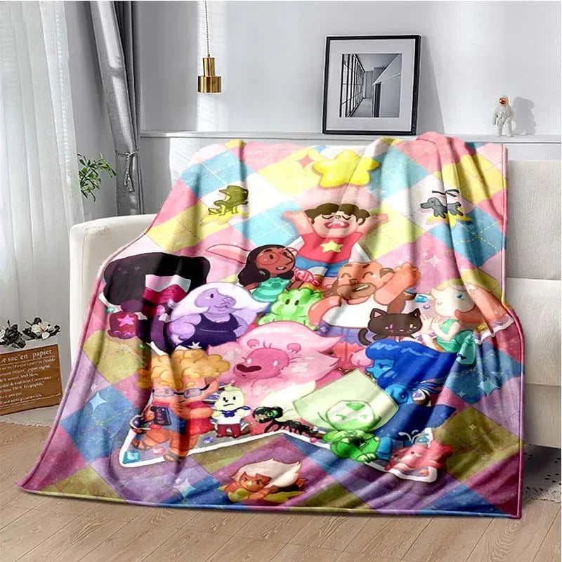 Steven Universe Cute Cartoon Blanket Kid's Warm Flannel Throw Blanket for Bed Bedroom Sofa Travel Picnic Blanket Birthday Gift Pi-Mart