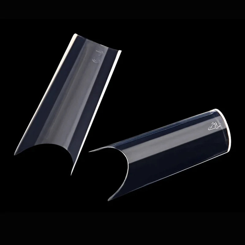 500 Pcs Curved C Fake Nail New Materials Top Quality Full Cover Nails Tips Transparent Gel Para Unha False Nails Beauty Products Tri Light Beauty