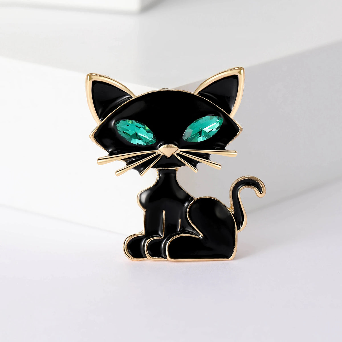 Classic Rhinestone Cat Brooches for Women Unisex Enamel Animal Pins Banquet Party Backpack Gifts Jewelry Accessories Pi-Mart