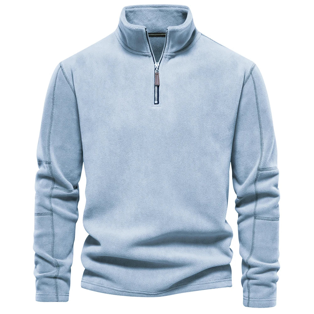 AIOPESON Brand Quality Thicken Warm Fleece Jacket for Men Zipper Neck Pullover Men's Sweatshirt Soft Shell Mens Jacket Pi-Mart