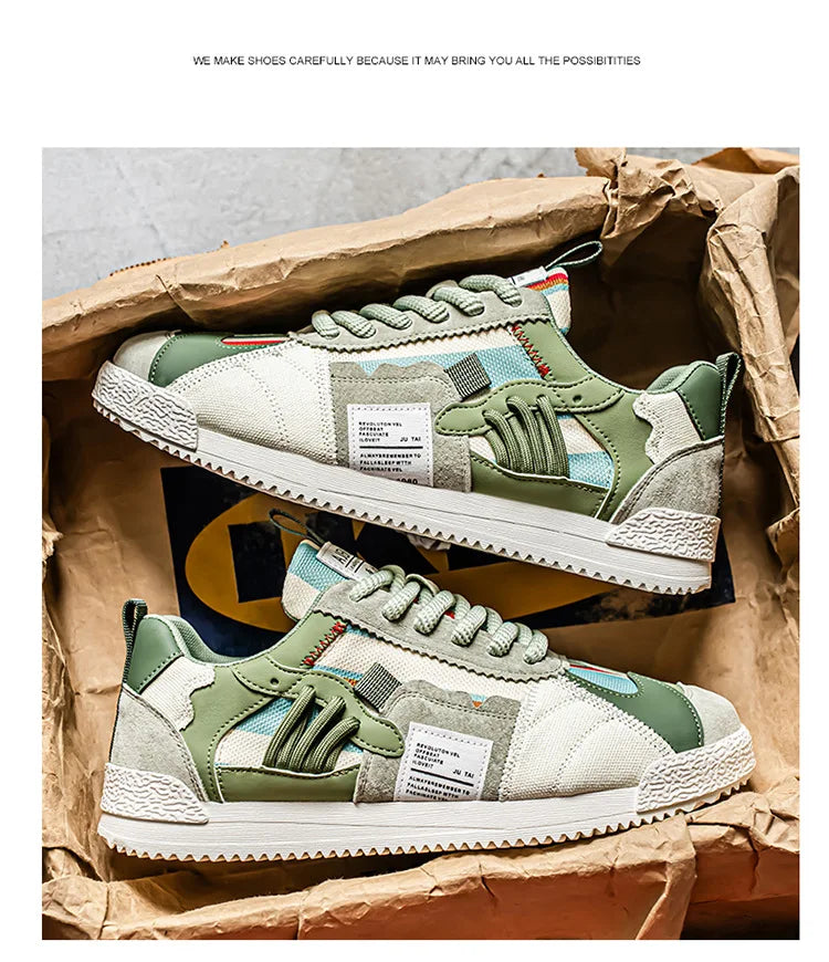 Large Size Men's White Sneakers Autumn Comfortable Non Slip Running Shoes Luxury Soft Sole Fashion Lace Up Outdoor Casual Shoes Pi-Mart