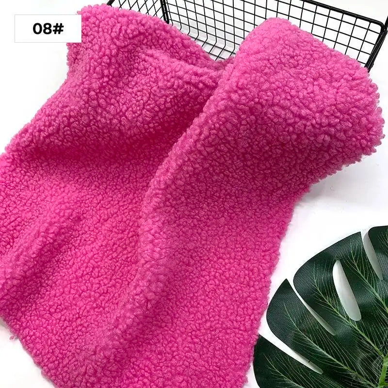 New Teddy Velvet Curled Plush 45x50cm Home Lamb Plush Fabric Soft Artificial Fur Polyester Fiber Mink Fabric DIY Plush Doll Pi-Mart