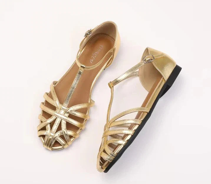 ZAROY Summer Cross Strap Flat Sandals Women Round Toe Ankle Buckle Hollow Casual Roman Sandalia Zapatos De Mujer сандали LadyShow.Store