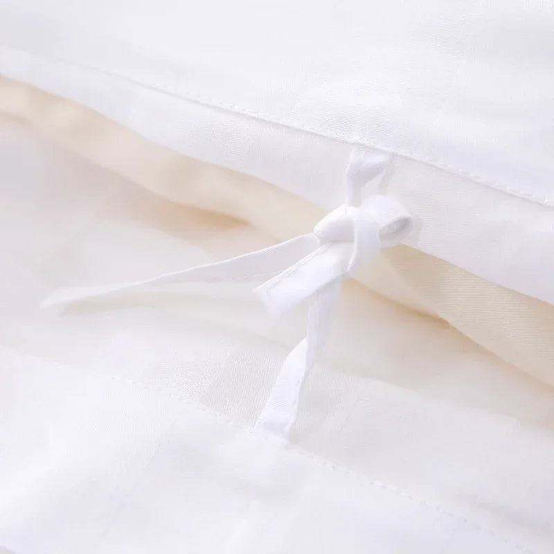 1set Luxury 100 Egypt Cotton Duvet Cover 5 Stars Hotel  Quilt Cover Pure Cotton Satin Strip Bed Line Duvet Case 2pcs Pillowcases Pi-Mart